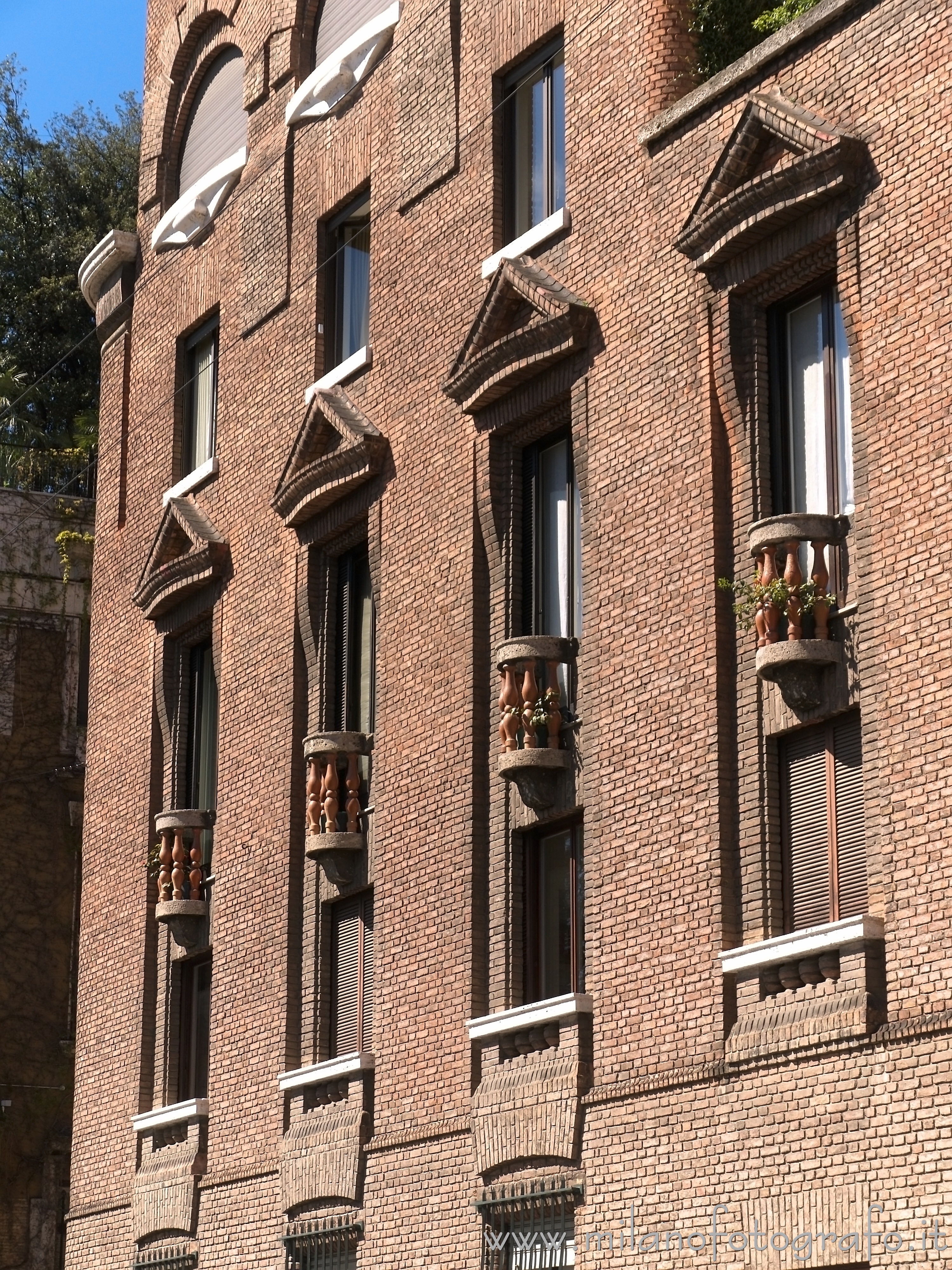 Milan (Italy) - Balconies of Fidia Palace in the Quadrilateral of Silence
